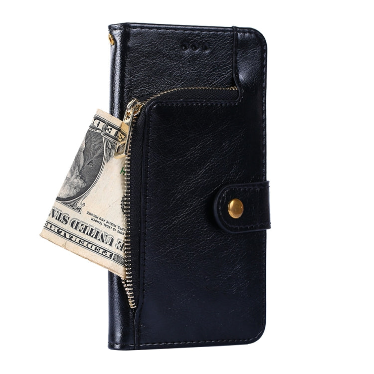 Funda para Sony Xperia 5 IV con Cremallera y Tapa de Cuero (Negro)