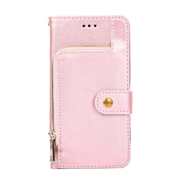 Funda de Cuero con Tapa y Cremallera para Huawei Mate 50 (Oro Rosa)