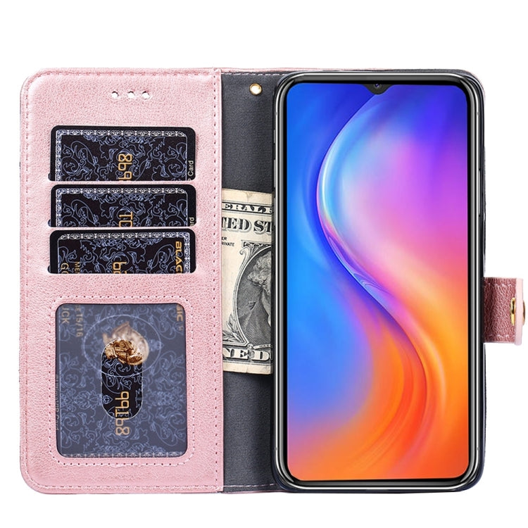 Funda de Cuero con Tapa y Cremallera para Huawei Mate 50 (Oro Rosa)