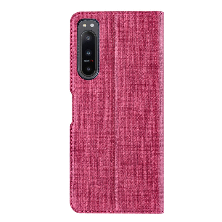 Funda para Sony Xperia 5 IV Vili Dmx Series TPU y PU Cuero a Prueba de Golpes (Rosa Roja)