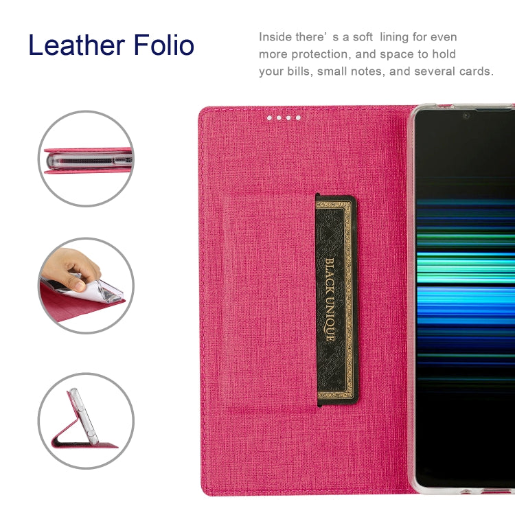 Funda para Sony Xperia 5 IV Vili Dmx Series TPU y PU Cuero a Prueba de Golpes (Rosa Roja)