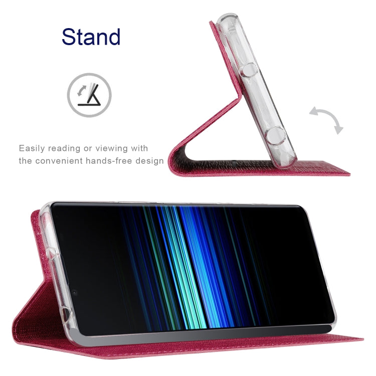 Funda para Sony Xperia 5 IV Vili Dmx Series TPU y PU Cuero a Prueba de Golpes (Rosa Roja)