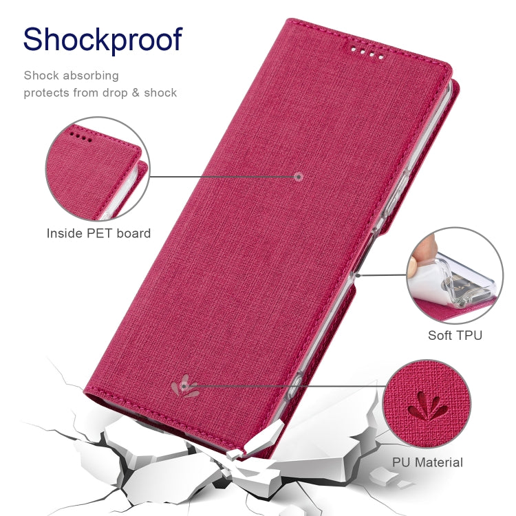 Funda para Sony Xperia 5 IV Vili Dmx Series TPU y PU Cuero a Prueba de Golpes (Rosa Roja)