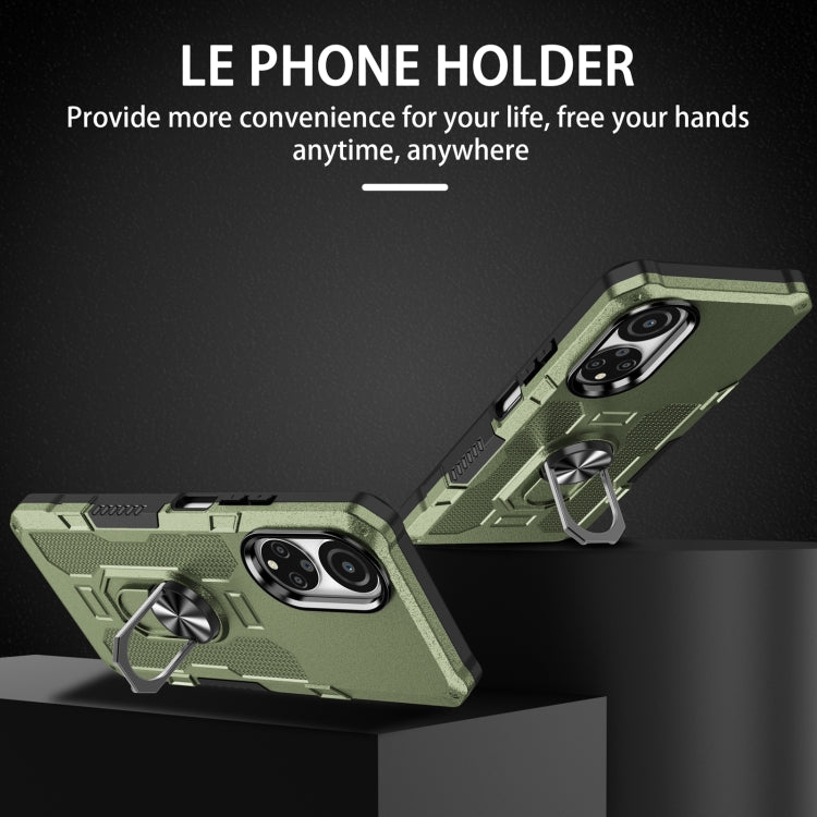 Para Honor X7 Ring Holder Armor Hybrid Phone Case (Verde)
