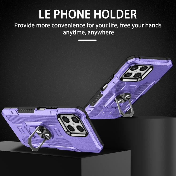 Para Honor X8 Ring Holder Armor Hybrid Phone Case (Púrpura)