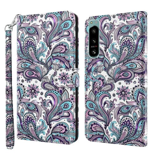 Funda para Sony Xperia 5 IV TPU 3D con Patrón de Pintura y PU (Remolino)
