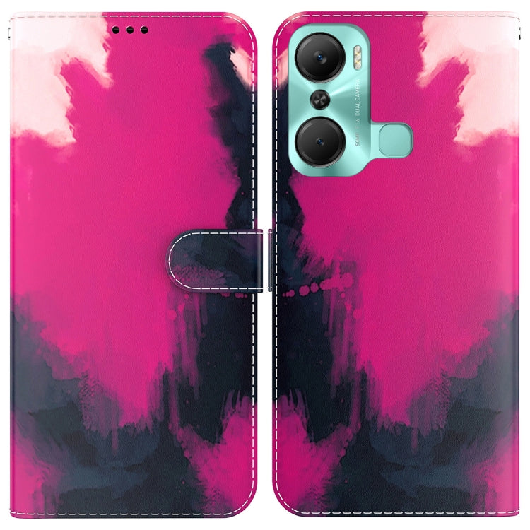 Funda de Teléfono Infinix Hot 12 Pro con Tapa de Cuero y Patrón de Acuarela (Baya)