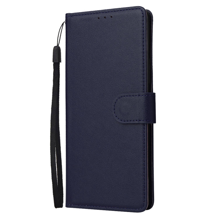 Estuche de Cuero para Infinix Note 11S con Tapa Horizontal y 3 Ranuras para Tarjetas (Azul Marino)