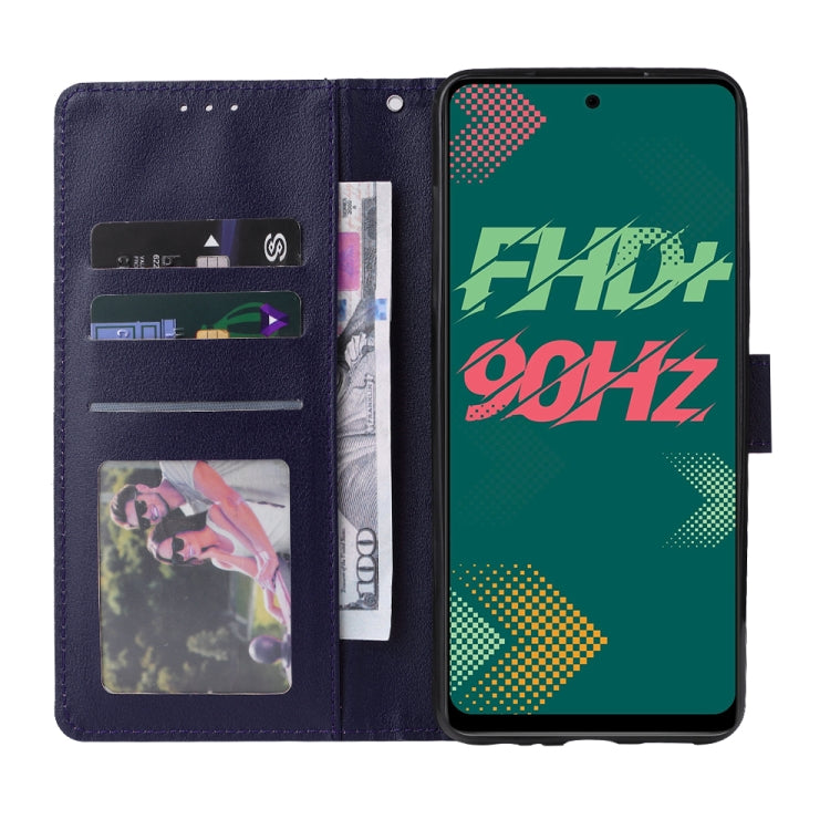 Estuche de Cuero para Infinix Note 11S con Tapa Horizontal y 3 Ranuras para Tarjetas (Azul Marino)