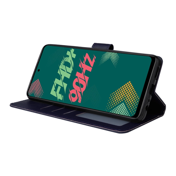 Estuche de Cuero para Infinix Note 11S con Tapa Horizontal y 3 Ranuras para Tarjetas (Azul Marino)