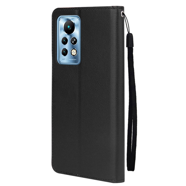 Estuche de Cuero para Infinix Note 11 Pro con Tapa Horizontal y Tres Ranuras para Tarjetas (Negro)