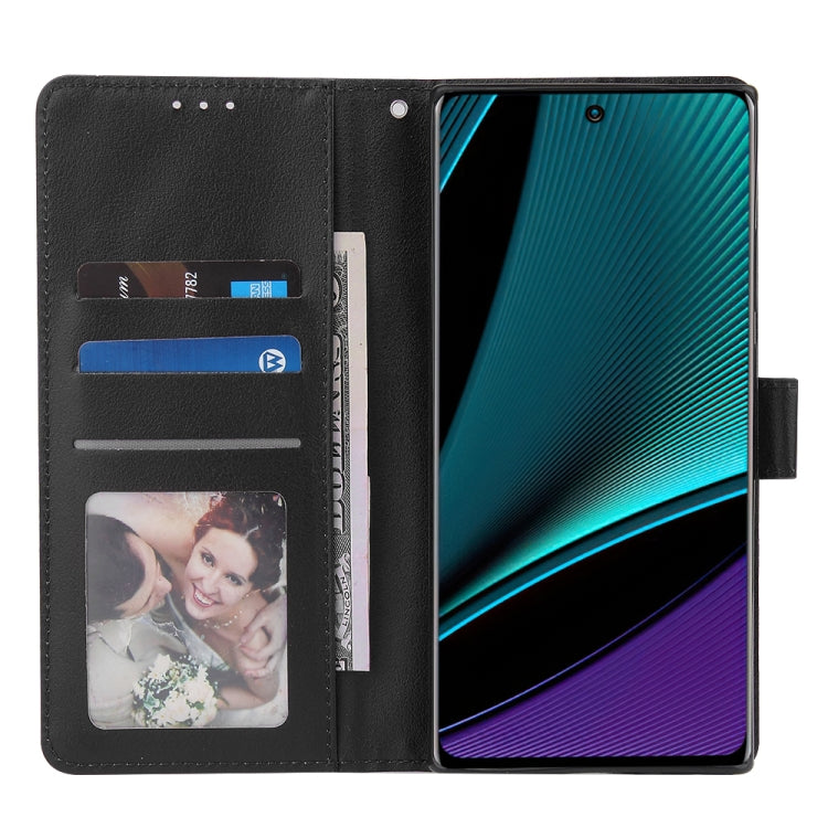 Estuche de Cuero para Infinix Note 11 Pro con Tapa Horizontal y Tres Ranuras para Tarjetas (Negro)