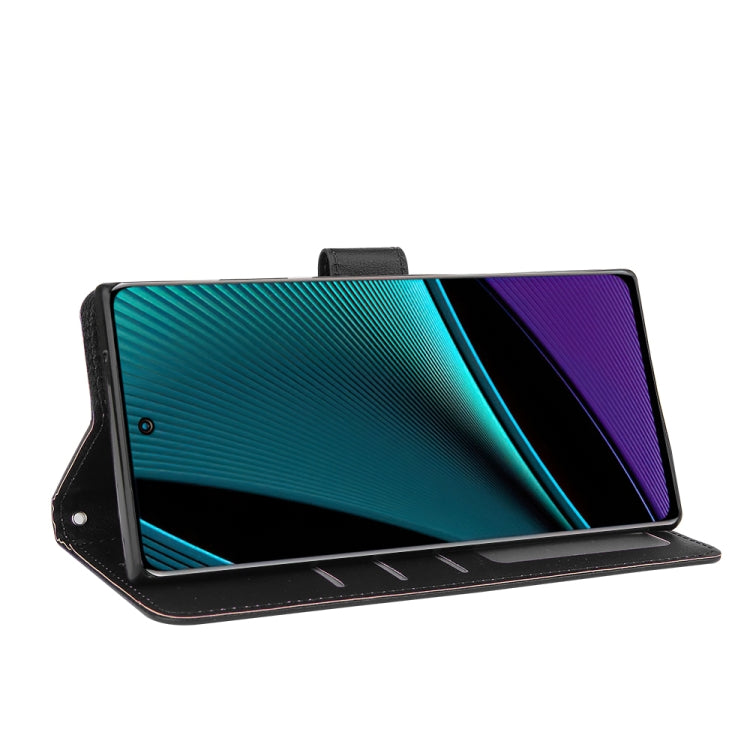 Estuche de Cuero para Infinix Note 11 Pro con Tapa Horizontal y Tres Ranuras para Tarjetas (Negro)