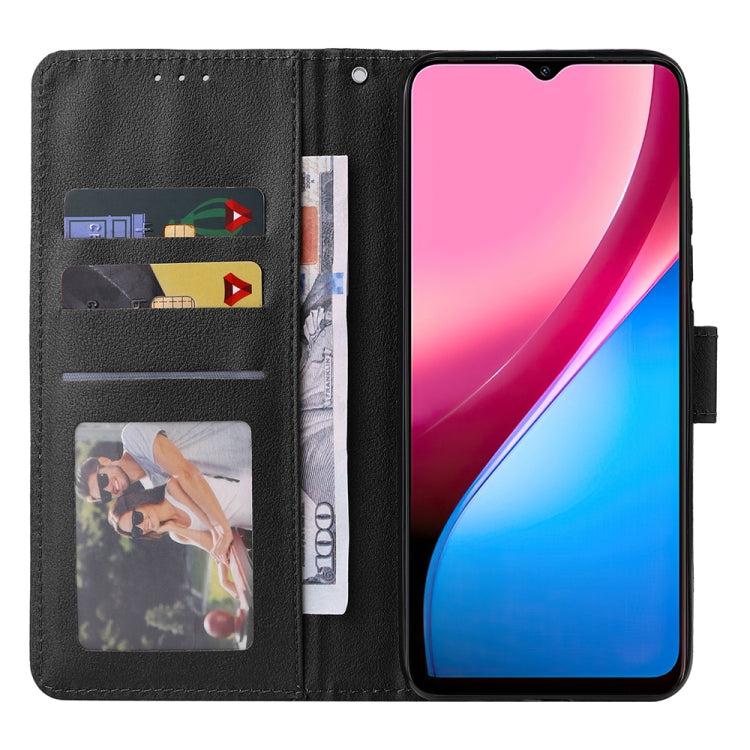 Estuche de Cuero para Infinix Hot 10I con Tapa Horizontal y 3 Ranuras para Tarjetas (Negro)