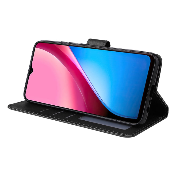 Estuche de Cuero para Infinix Hot 10I con Tapa Horizontal y 3 Ranuras para Tarjetas (Negro)