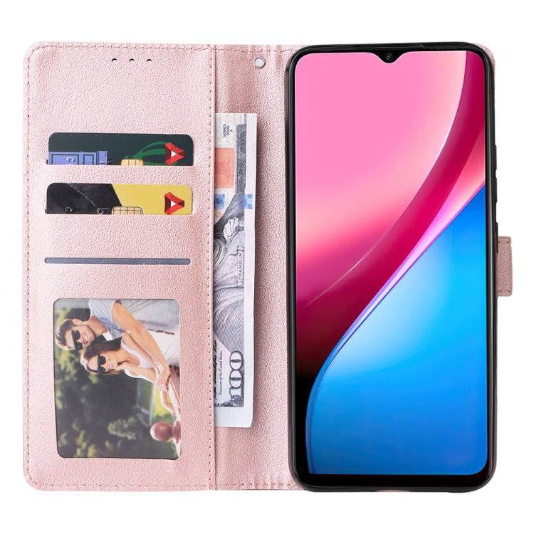 Estuche de Cuero para Infinix Hot 10I con Tapa Horizontal y 3 Ranuras para Tarjetas (Oro Rosa)