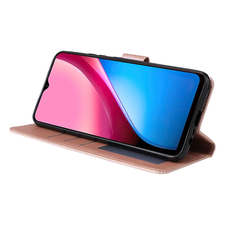 Estuche de Cuero para Infinix Hot 10I con Tapa Horizontal y 3 Ranuras para Tarjetas (Oro Rosa)