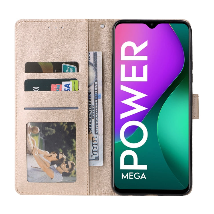Estuche de Cuero para Infinix Smart 5 con Tapa Horizontal y 3 Ranuras para Tarjetas (Oro)