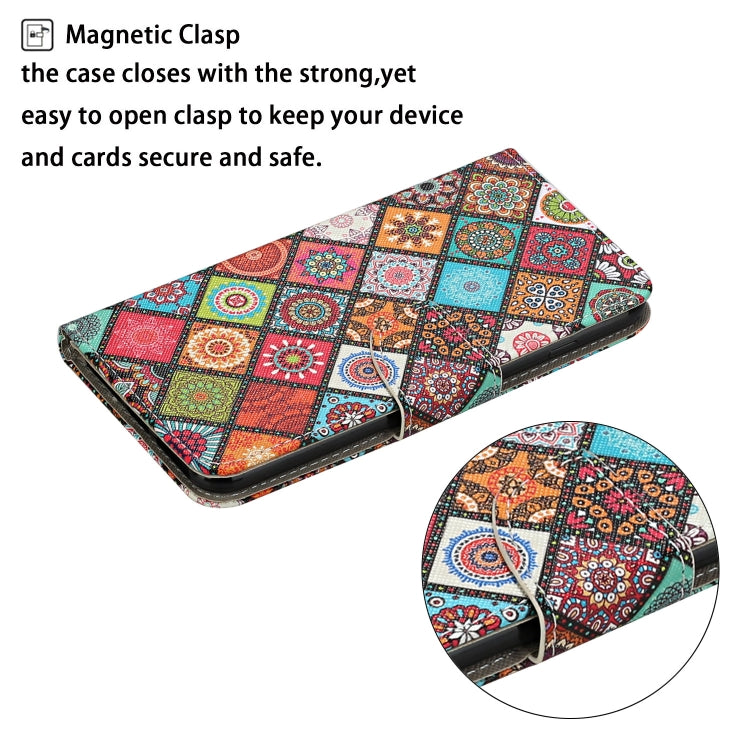 Para Samsung Galaxy S23+ 5G Estuche de teléfono de cuero con patrón de dibujo coloreado (estilo étnico)