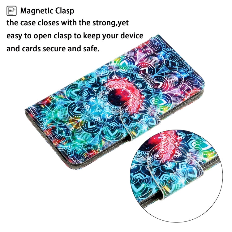 Para Samsung Galaxy S23 Ultra 5G Estuche para teléfono de cuero con patrón de dibujo coloreado (Mandala)