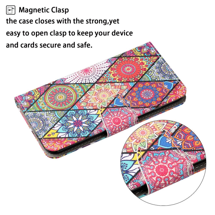 Para Samsung Galaxy S23 Ultra 5G Estuche para teléfono de cuero con patrón de dibujo coloreado (tótem de diamante)