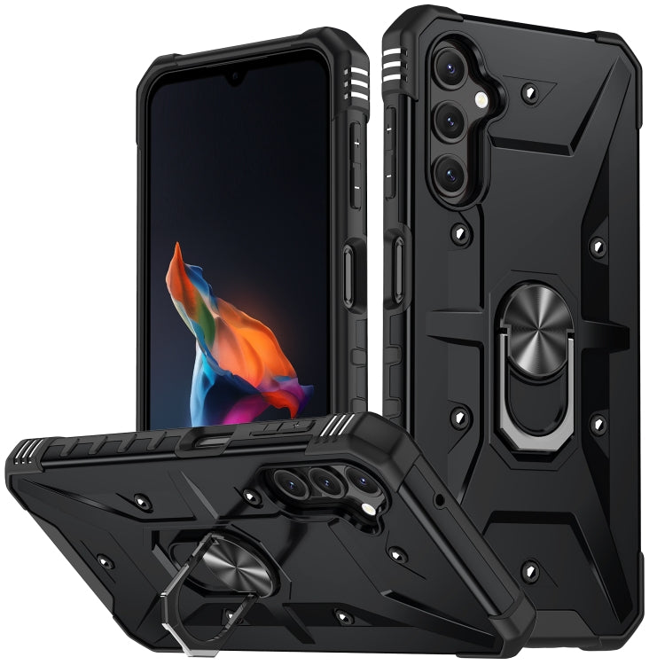 Para Samsung Galaxy A14 5G Ring Holder Phone Case (Negro)