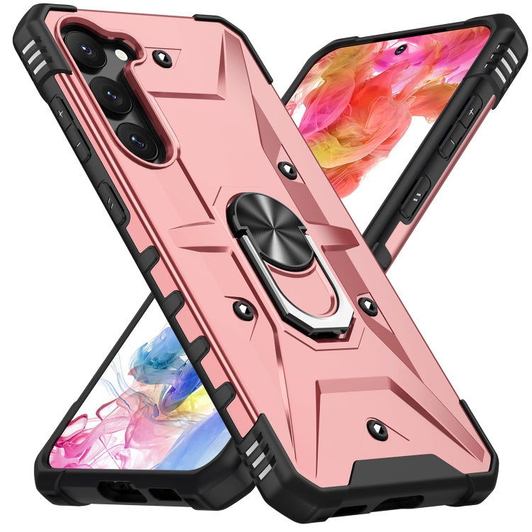Para Samsung Galaxy S23 5G Ring Holder Phone Case (oro rosa)