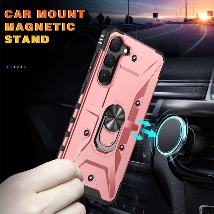 Para Samsung Galaxy S23 5G Ring Holder Phone Case (oro rosa)