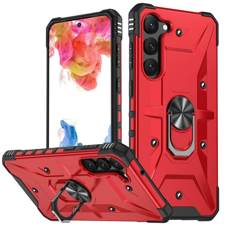 Para Samsung Galaxy S23 5G Ring Holder Phone Case (Rojo)