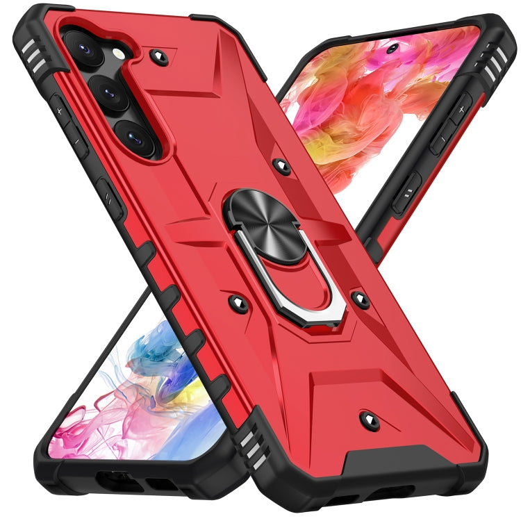 Para Samsung Galaxy S23 5G Ring Holder Phone Case (Rojo)