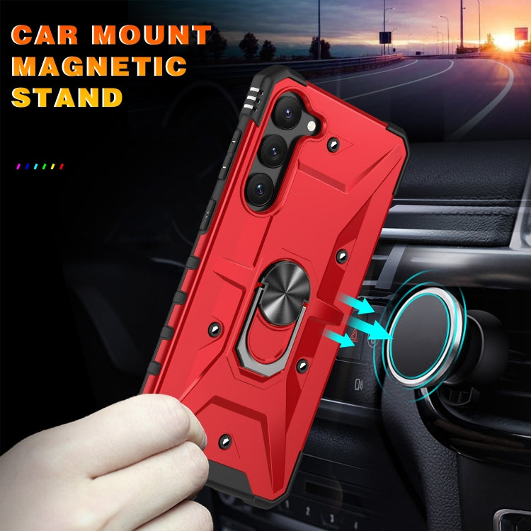 Para Samsung Galaxy S23 5G Ring Holder Phone Case (Rojo)