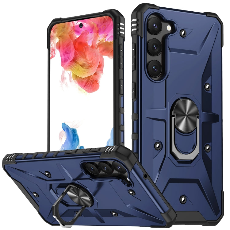 Para Samsung Galaxy S23 5G Ring Holder Phone Case (Azul)