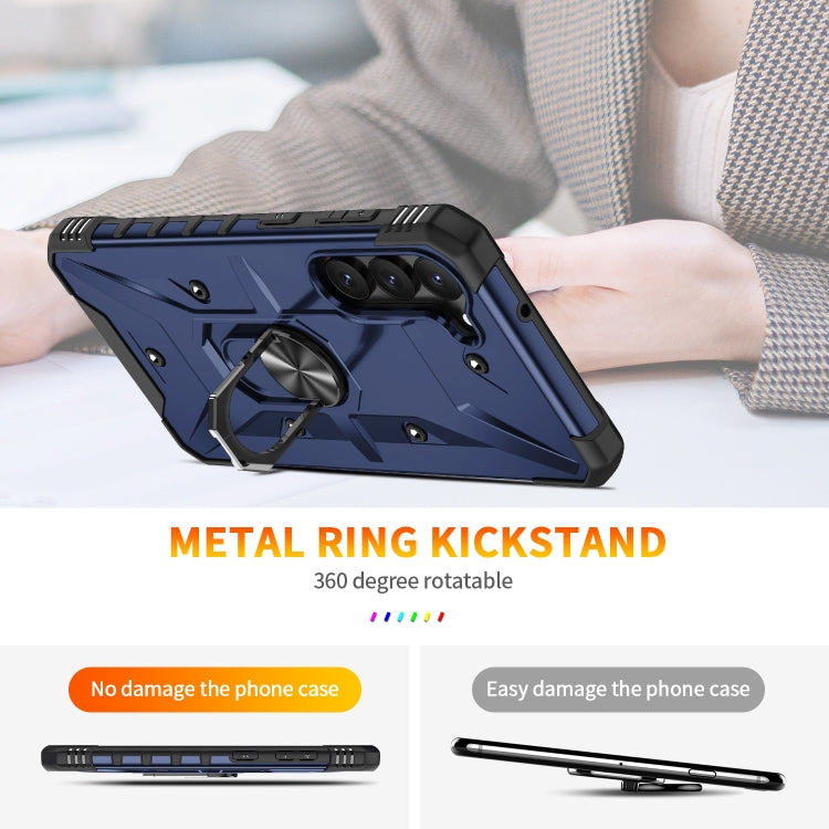 Para Samsung Galaxy S23 5G Ring Holder Phone Case (Azul)