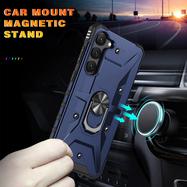 Para Samsung Galaxy S23 5G Ring Holder Phone Case (Azul)