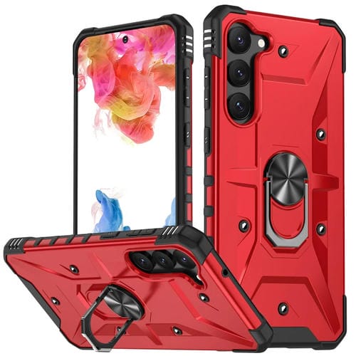 Para Samsung Galaxy S23+ 5G Ring Holder Phone Case (Rojo)