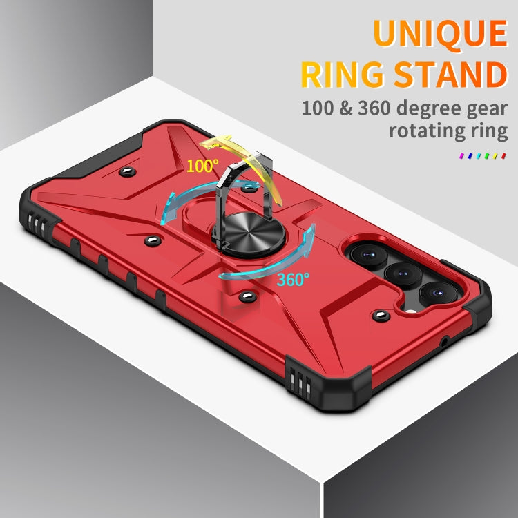 Para Samsung Galaxy S23+ 5G Ring Holder Phone Case (Rojo)