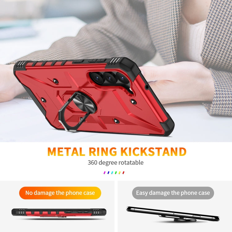 Para Samsung Galaxy S23+ 5G Ring Holder Phone Case (Rojo)