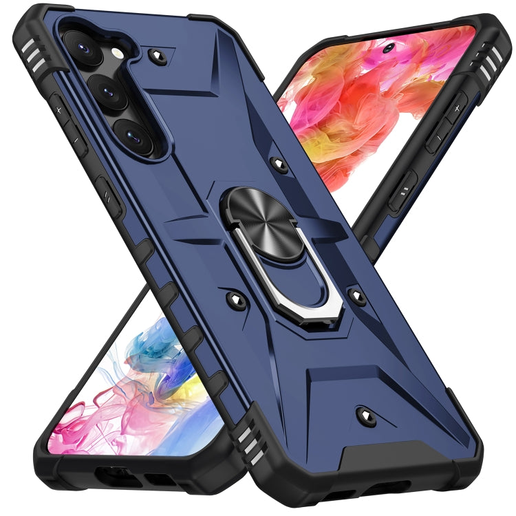 Para Samsung Galaxy S23+ 5G Ring Holder Phone Case (Azul)