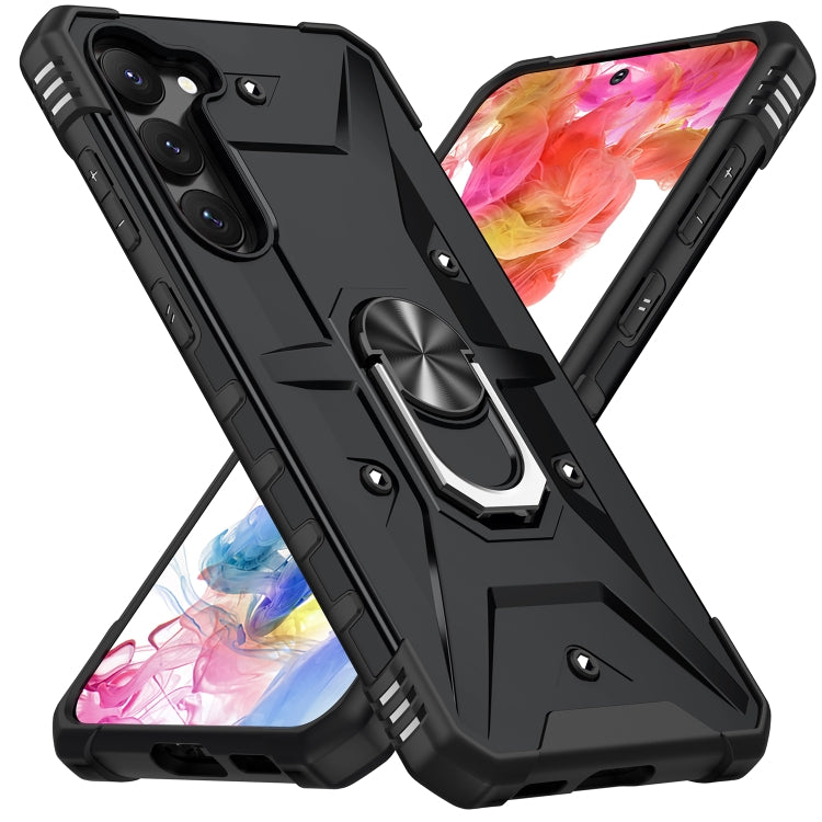 Para Samsung Galaxy S23+ 5G Ring Holder Phone Case (Negro)