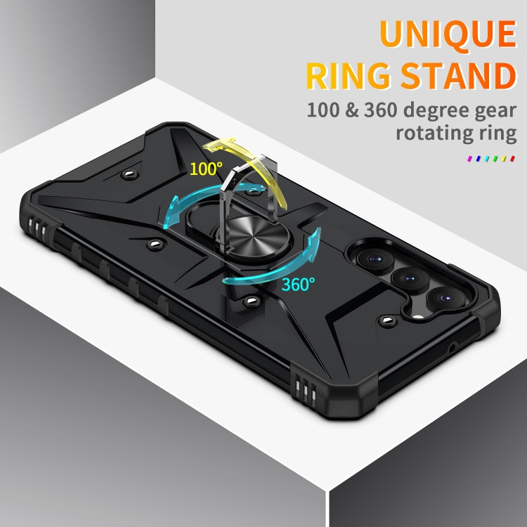 Para Samsung Galaxy S23+ 5G Ring Holder Phone Case (Negro)