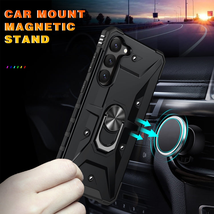Para Samsung Galaxy S23+ 5G Ring Holder Phone Case (Negro)