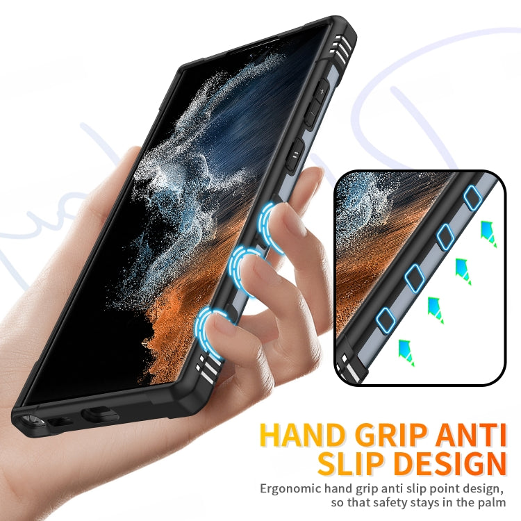 Para Samsung Galaxy S23 Ultra 5G Ring Holder Phone Case (Gris)