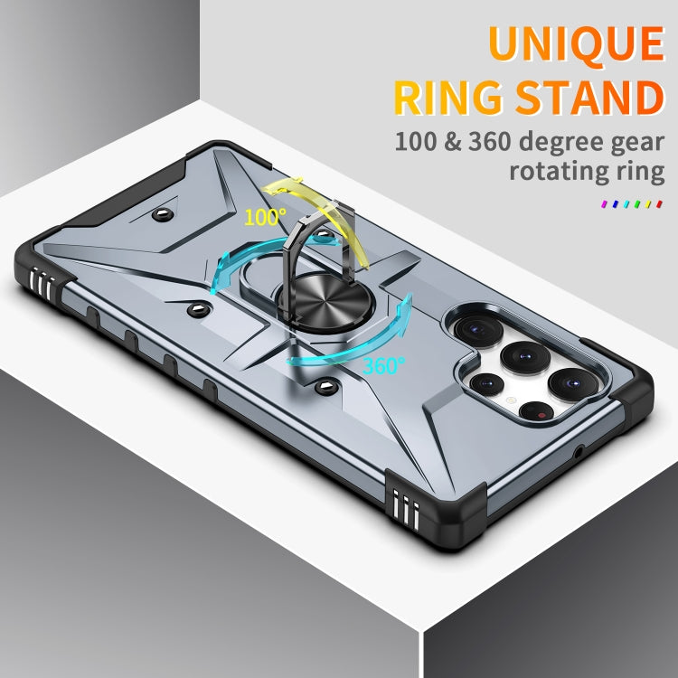 Para Samsung Galaxy S23 Ultra 5G Ring Holder Phone Case (Gris)