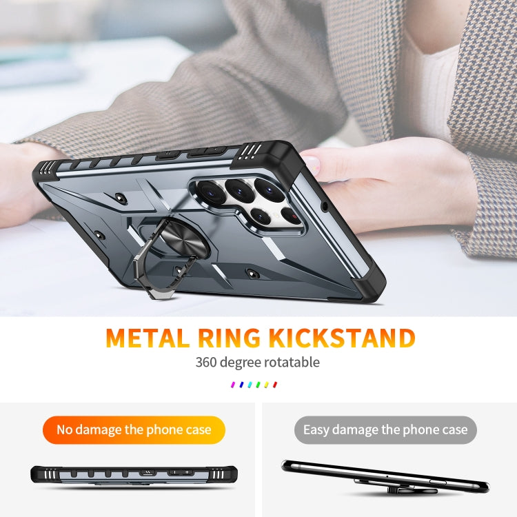 Para Samsung Galaxy S23 Ultra 5G Ring Holder Phone Case (Gris)