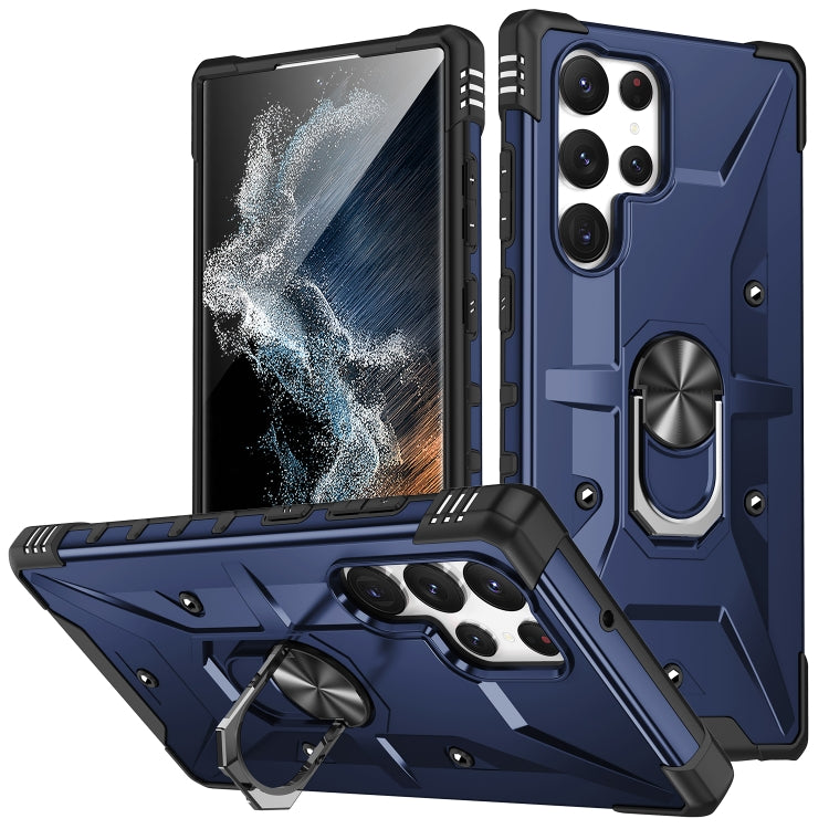 Para Samsung Galaxy S23 Ultra 5G Ring Holder Phone Case (Azul)