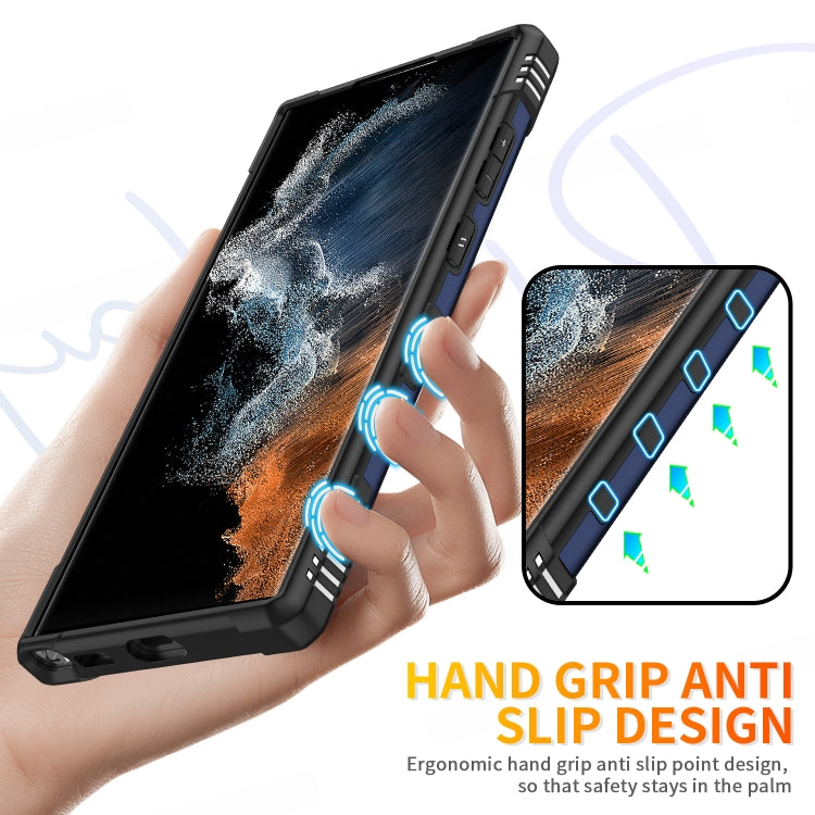 Para Samsung Galaxy S23 Ultra 5G Ring Holder Phone Case (Azul)