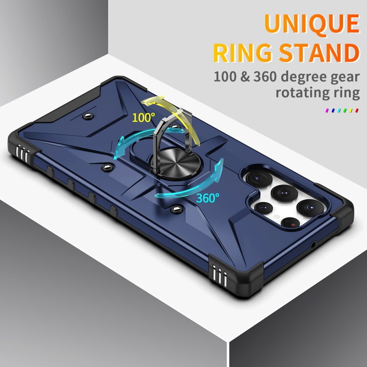 Para Samsung Galaxy S23 Ultra 5G Ring Holder Phone Case (Azul)