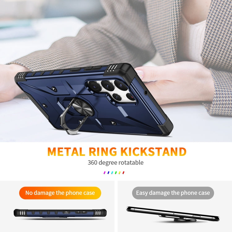 Para Samsung Galaxy S23 Ultra 5G Ring Holder Phone Case (Azul)
