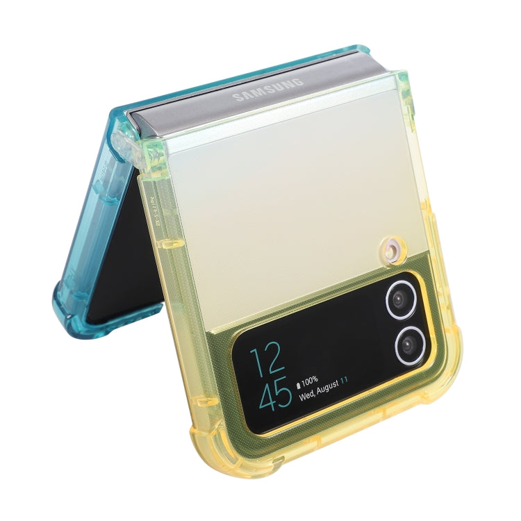 Para Samsung Galaxy Z Flip4 5G Gradient Color Funda para teléfono a prueba de golpes (Gradient Yellow Blue)