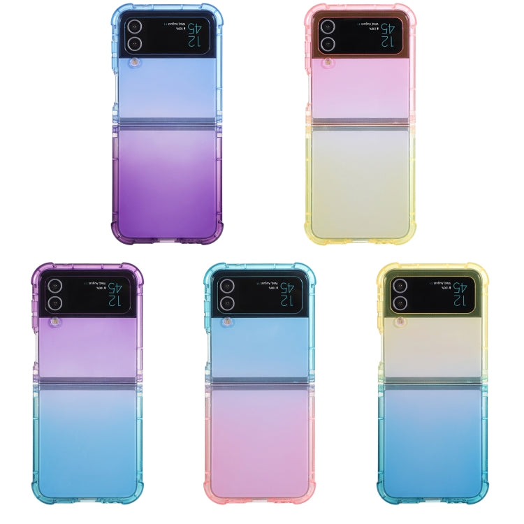 Para Samsung Galaxy Z Flip3 5G Gradient Color Funda para teléfono a prueba de golpes (Gradient Yellow Blue)